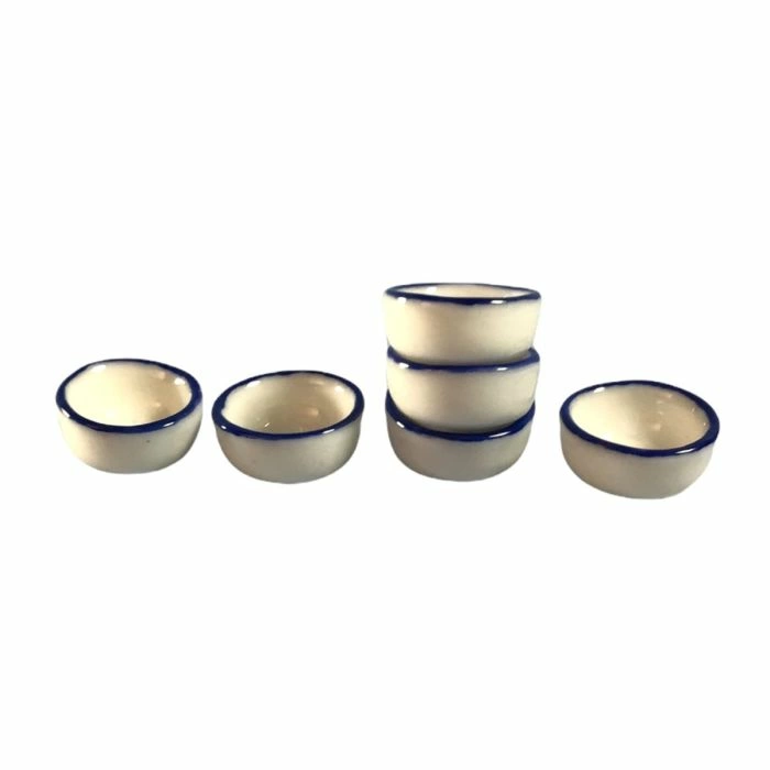 White Enamel Bowls, Pack of 6