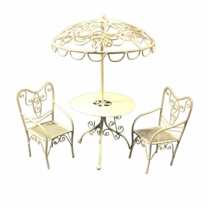 Parasol Table and Two Chairs