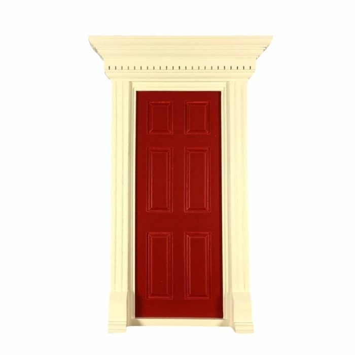 Red Dentil Trim Door