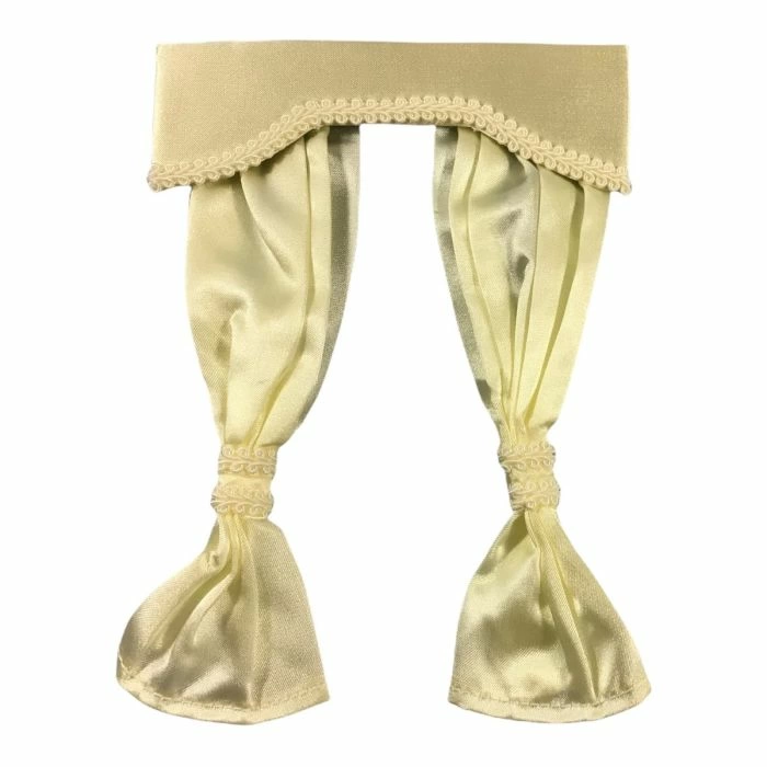 Cream Pleated Curtains with Pelmet