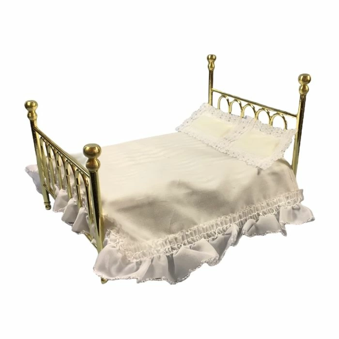 Brass Double Bed & Covers