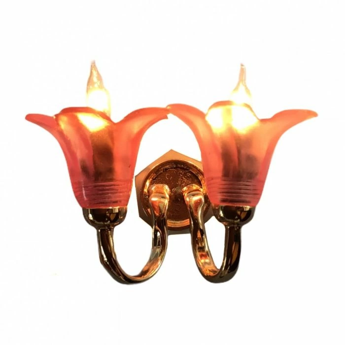 Pink Flower Double Wall Light