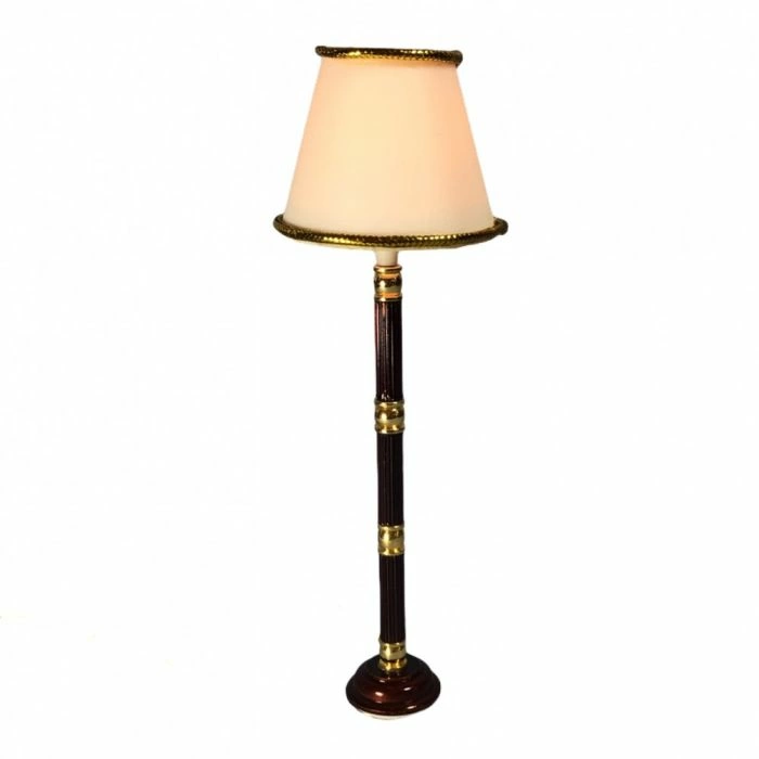 Standard Lamp Wood and Brass
