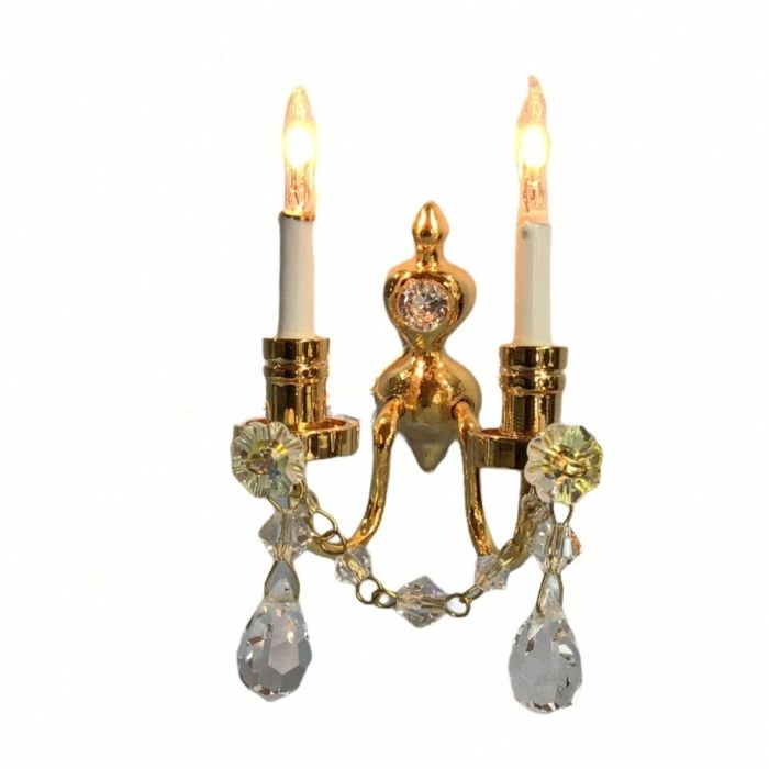 Gold & Crystal Double Wall Lamp