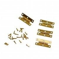 Miniature Brass Hinges with Nails, Pack of 4