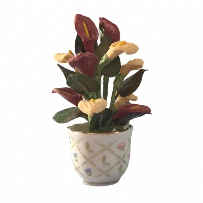Porcelain Flowerpot with Plant