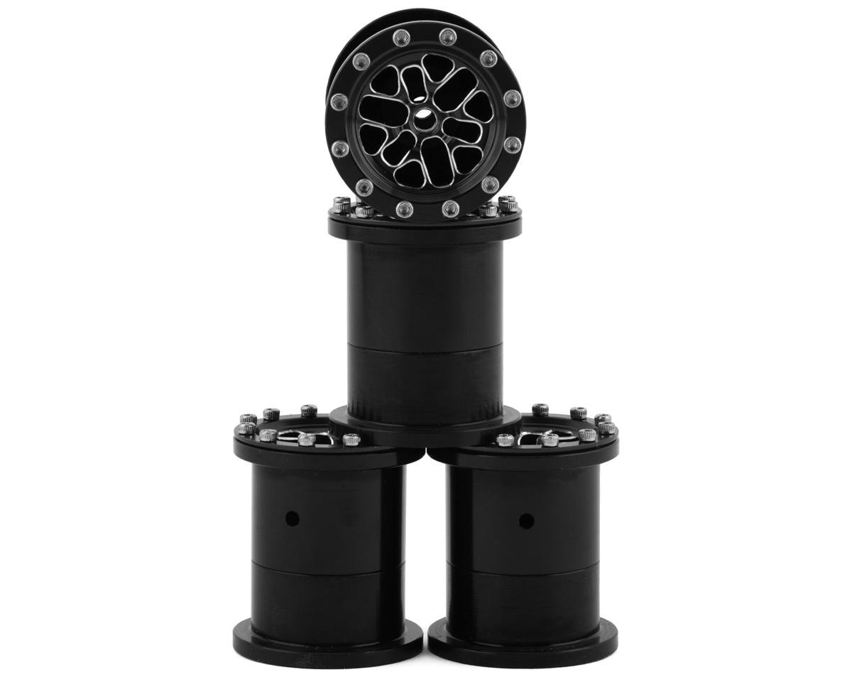 NEXX Racing FCX24 1/28 Aluminum Monster Truck Beadlock Wheels (Black) (4)