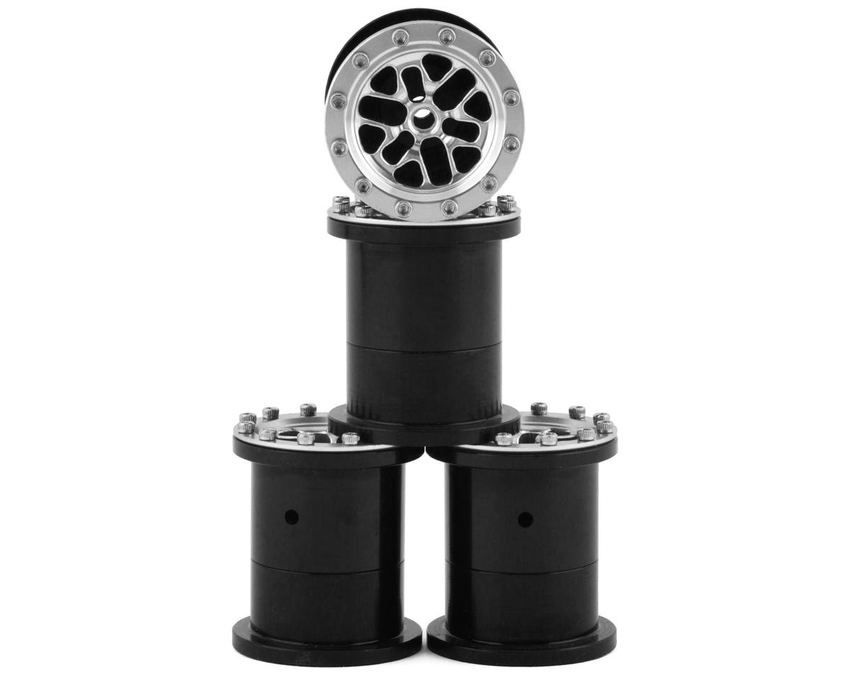 NEXX Racing FCX24 1/28 Aluminum Monster Truck Beadlock Wheels (Silver) (4)