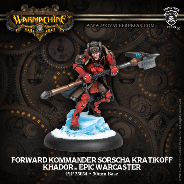 Warmachine: Khador - Forward Kommander Sorscha Kratikoff, Epic Warcast