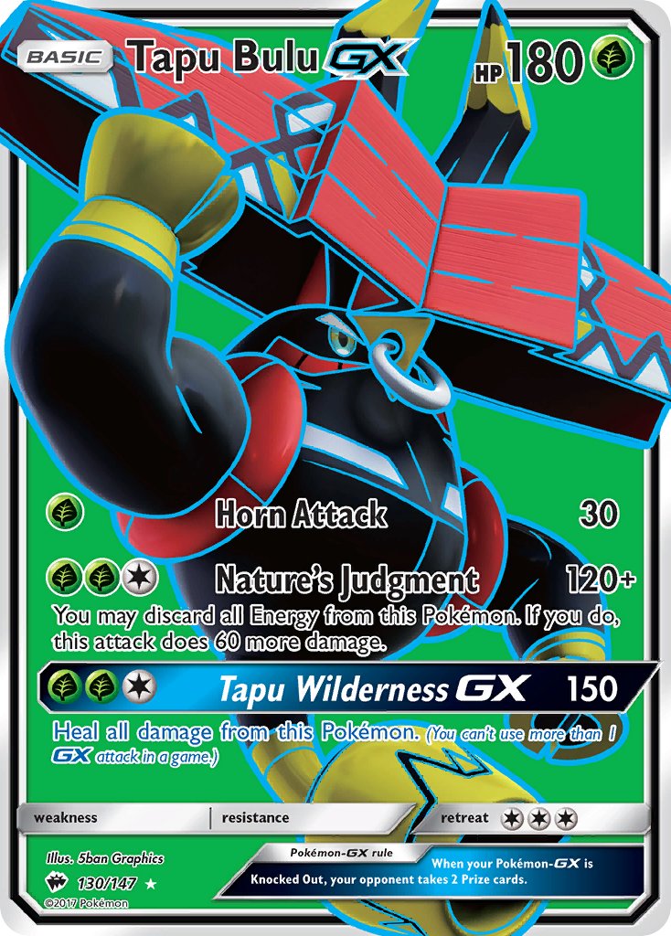 Tapu Bulu GX (Full Art) - 130/147 (SM:BUS) Ultra Rare - Near Mint Holo