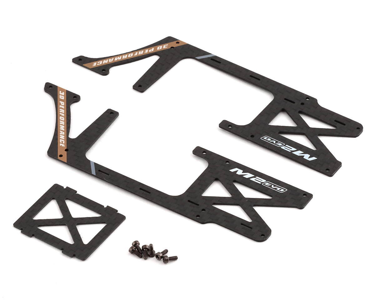 OMPHobby M2 Evo Lower Carbon Fiber Frame Set (White)