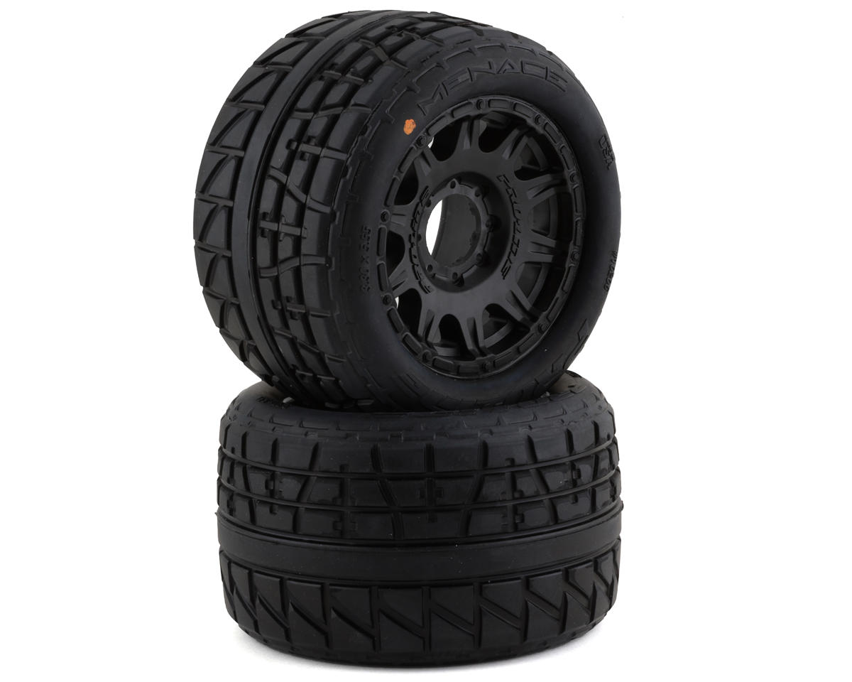 Pro-Line Menace HP Belted 3.8" Pre-Mounted Truck Tires (2) (Black) (S3) w/Raid Wheels