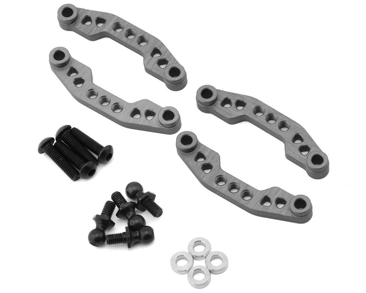 PSM Aluminum Upper Arm Mount (Titan Grey) (4) (TT02S) (Front/Rear)
