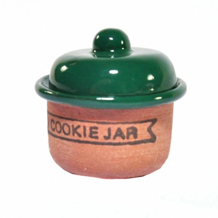 Cookie Jar with Green Glaze