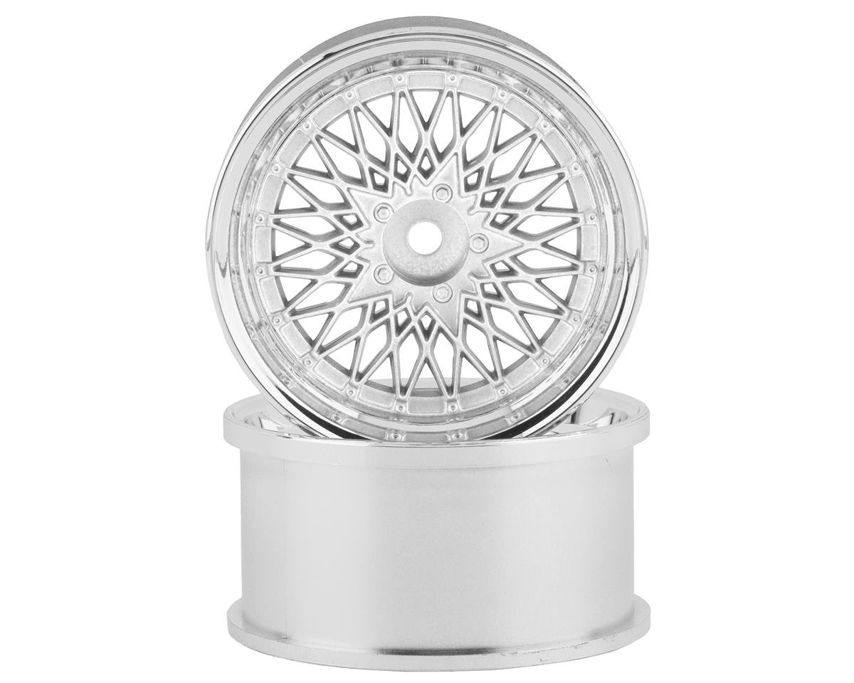 RC Art SSR Formula Mesh 19 Drift Wheels (Matte Silver) (2) (6mm Offset) w/12mm Hex