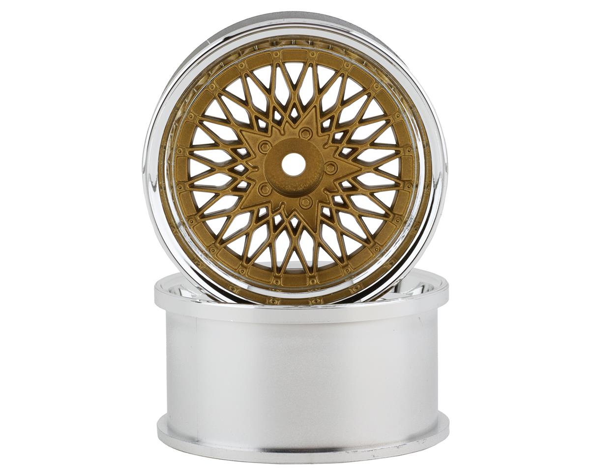 RC Art SSR Formula Mesh 19 Drift Wheels (Gold) (2) (8mm Offset) w/12mm Hex