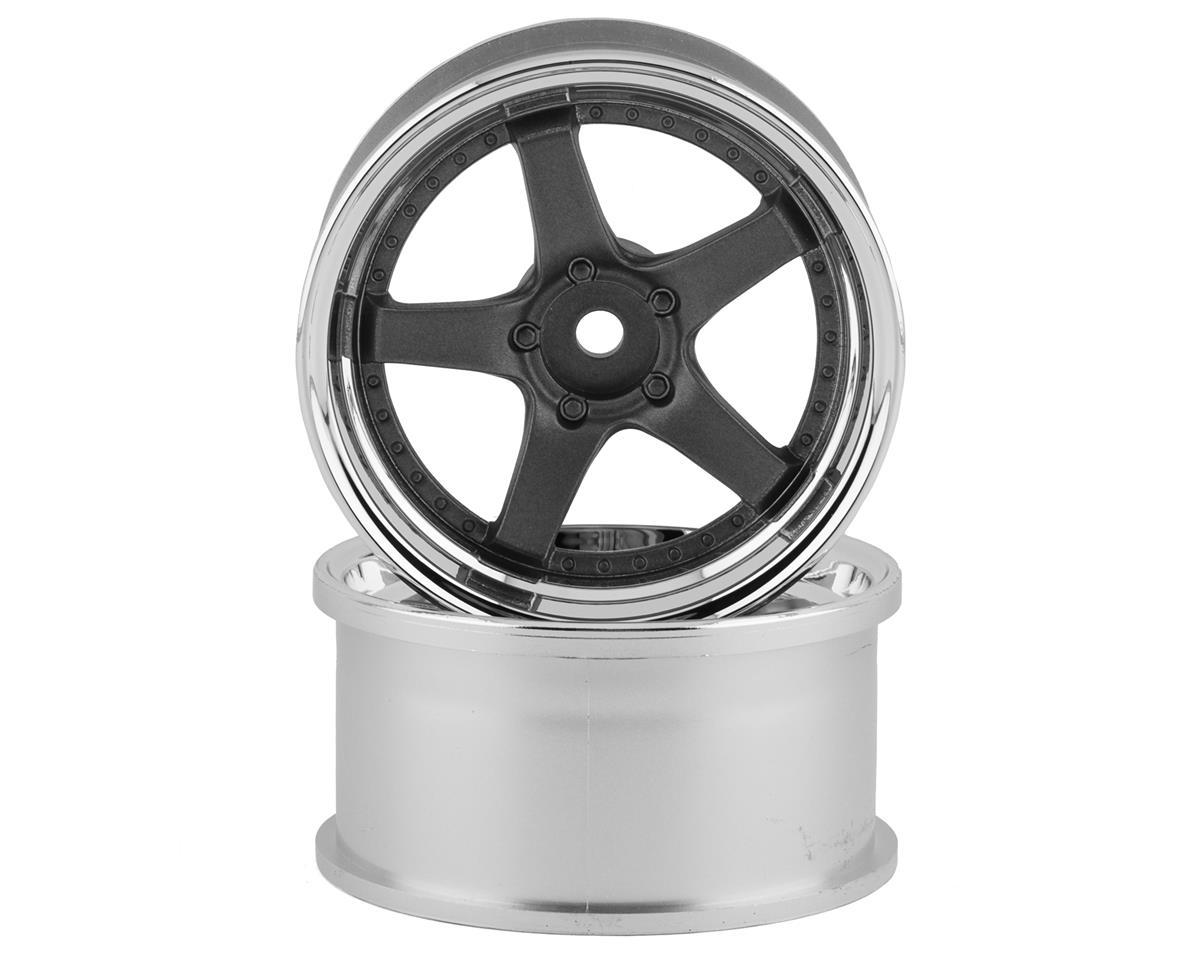 RC Art SSR Professor SP4 5-Spoke Drift Wheels (Silver) (2) (8mm Offset) w/12mm Hex