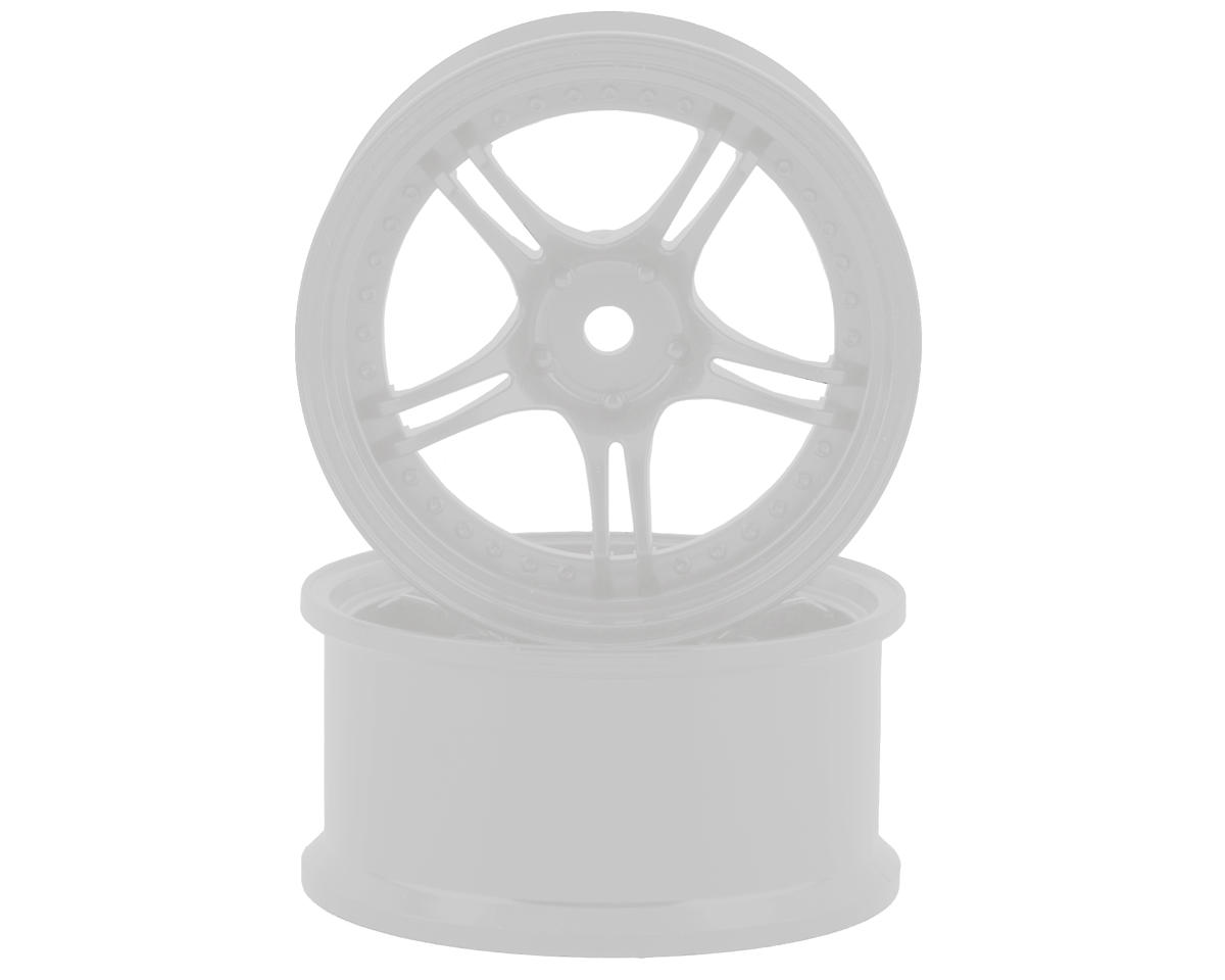 RC Art SSR Professor SPX 5-Split Spoke Drift Wheels (White) (2) (6mm Offset) w/12mm Hex