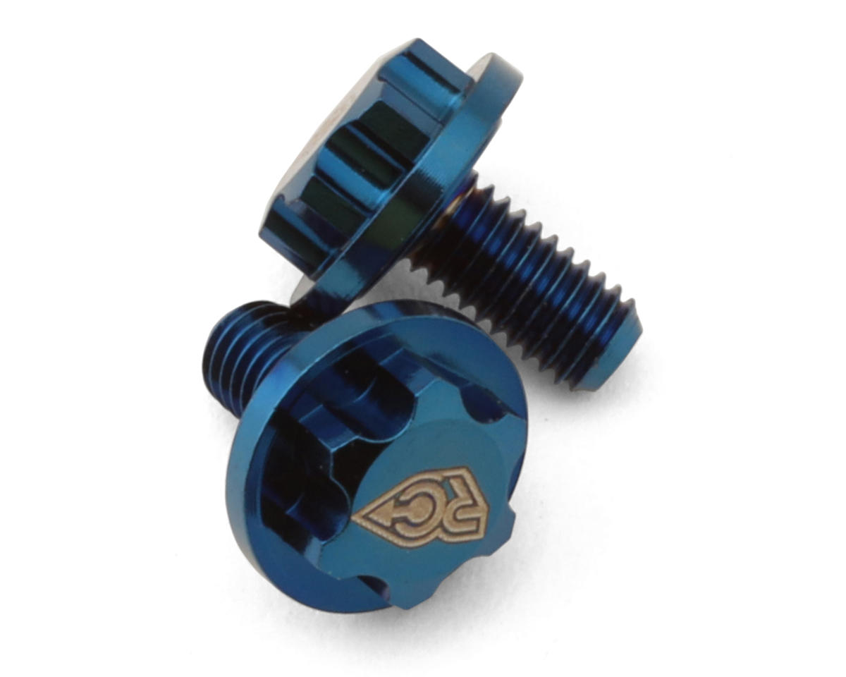 RC Project Titanium "Grade 5" Clutch Retaining Allen Screws (Blue) (2)
