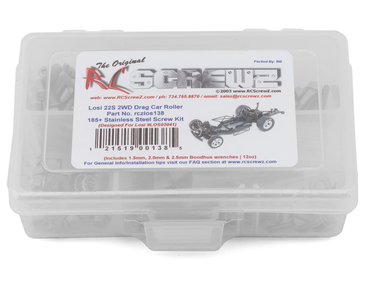 RC Screwz Losi 1/10 22S No Prep Drag Car Roller Stainless Steel Screw Kit