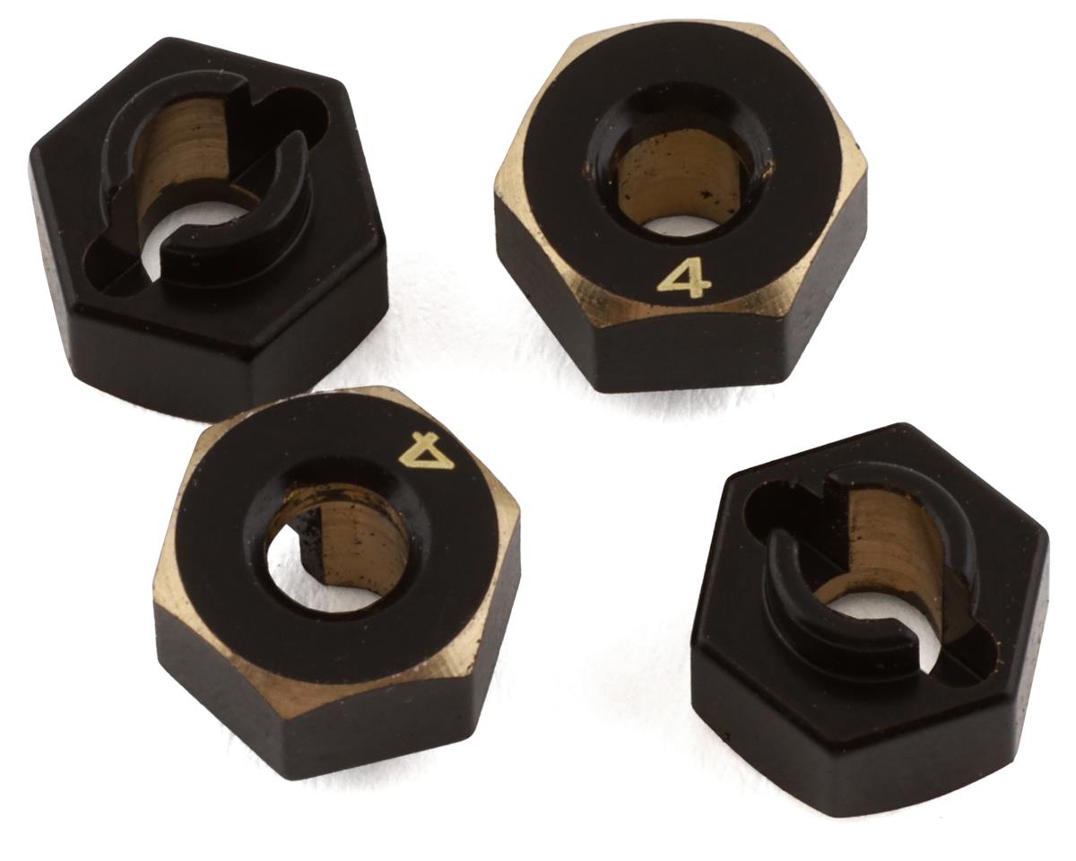 Samix SCX24 Brass Hex Adapter (4) (4mm) (1.25g)
