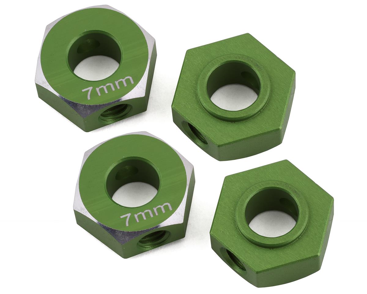 Samix SCX-6 Aluminum Hex Adapter (Green) (4) (7mm)