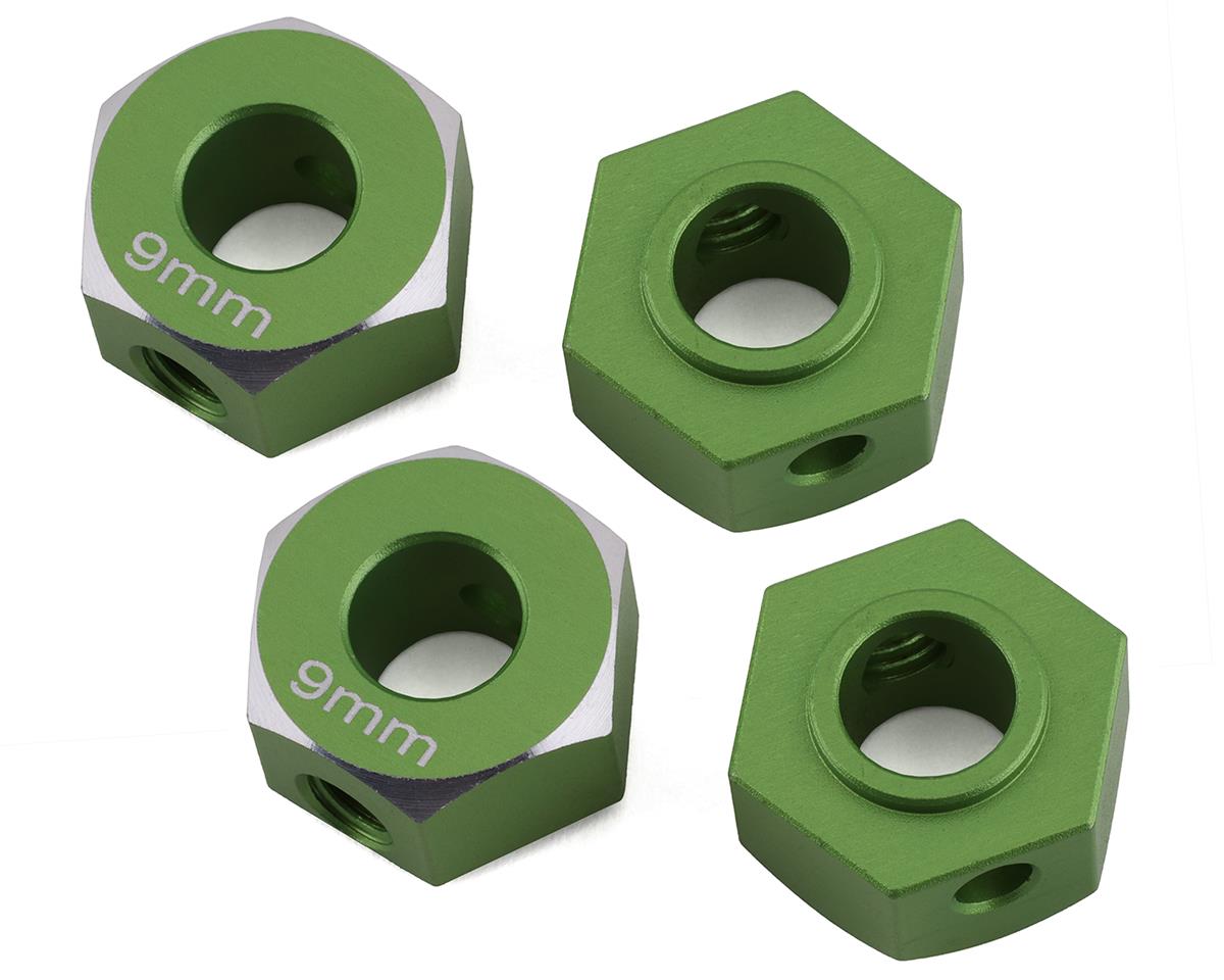 Samix SCX-6 Aluminum Hex Adapter (Green) (4) (9mm)