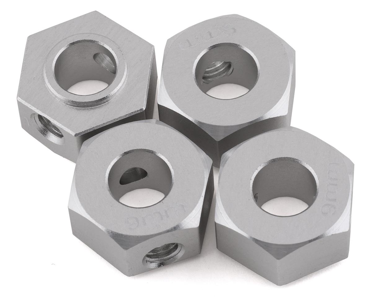 Samix SCX-6 Aluminum Hex Adapter (Silver) (4) (9mm)