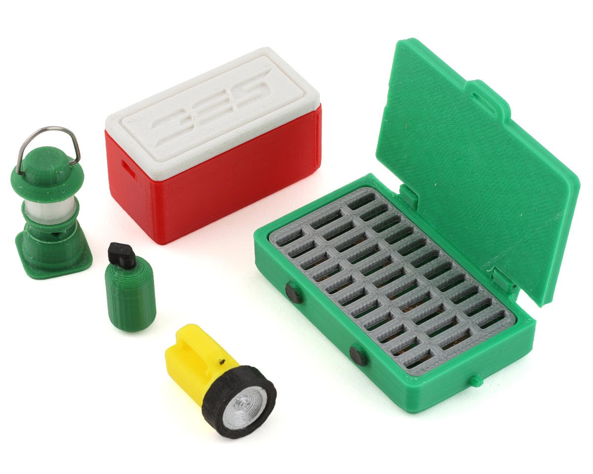 Scale By Chris Camping Pack (5) (Camp Stove, Lantern, Flashlight, Small Red Ice Chest & Propane Tank)