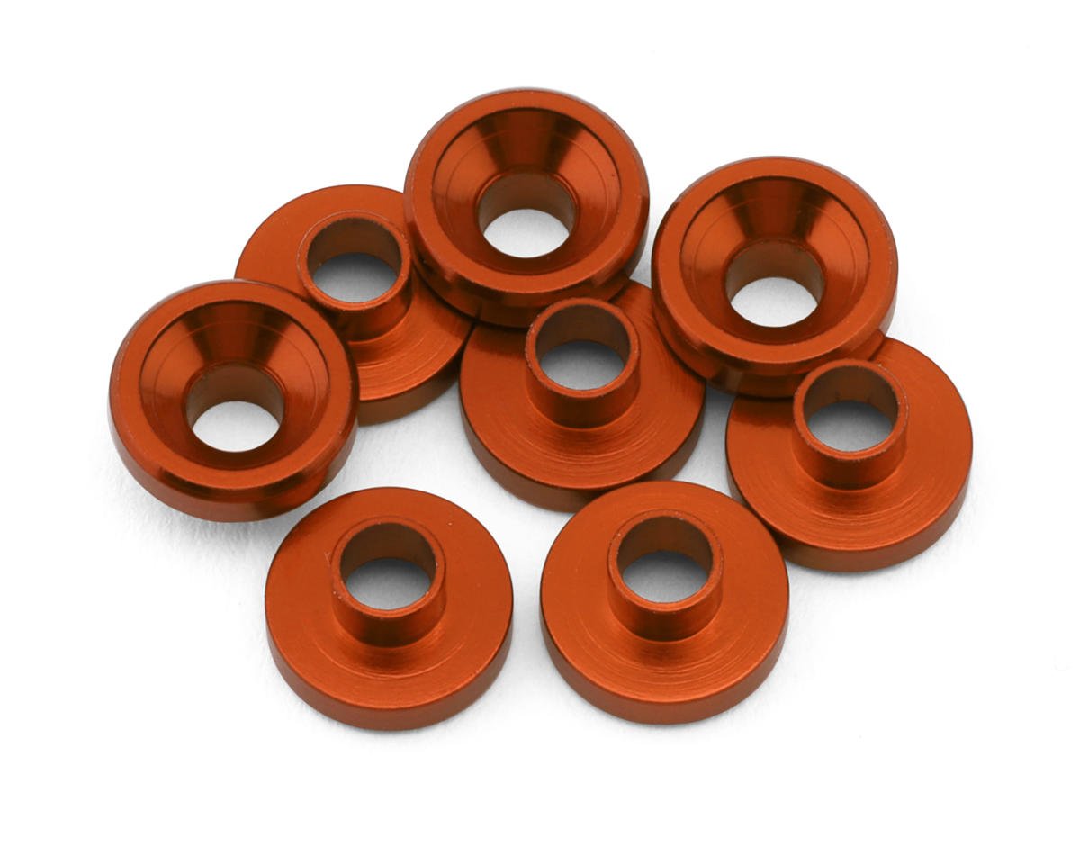 Reefs RC Aluminum Countersunk Servo Washers (Orange) (8)