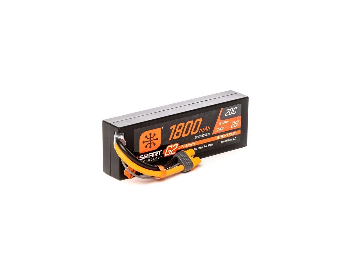 Spektrum RC 7.4V 1800mAh 2S 20C Smart G2 LiPo Battery: IC3