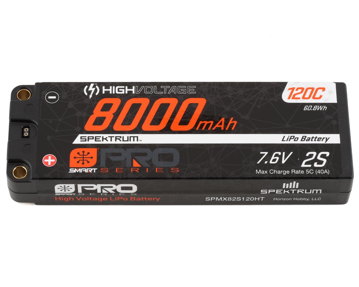 Spektrum RC 2S Hard Case LiPo 120C LiPo Battery (7.6V/8000mAh) w/5mm Bullets