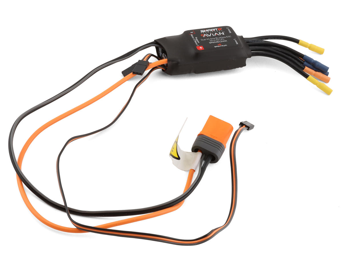 Spektrum RC Avian Dual 40 Amp 3-6S Brushless Smart ESC