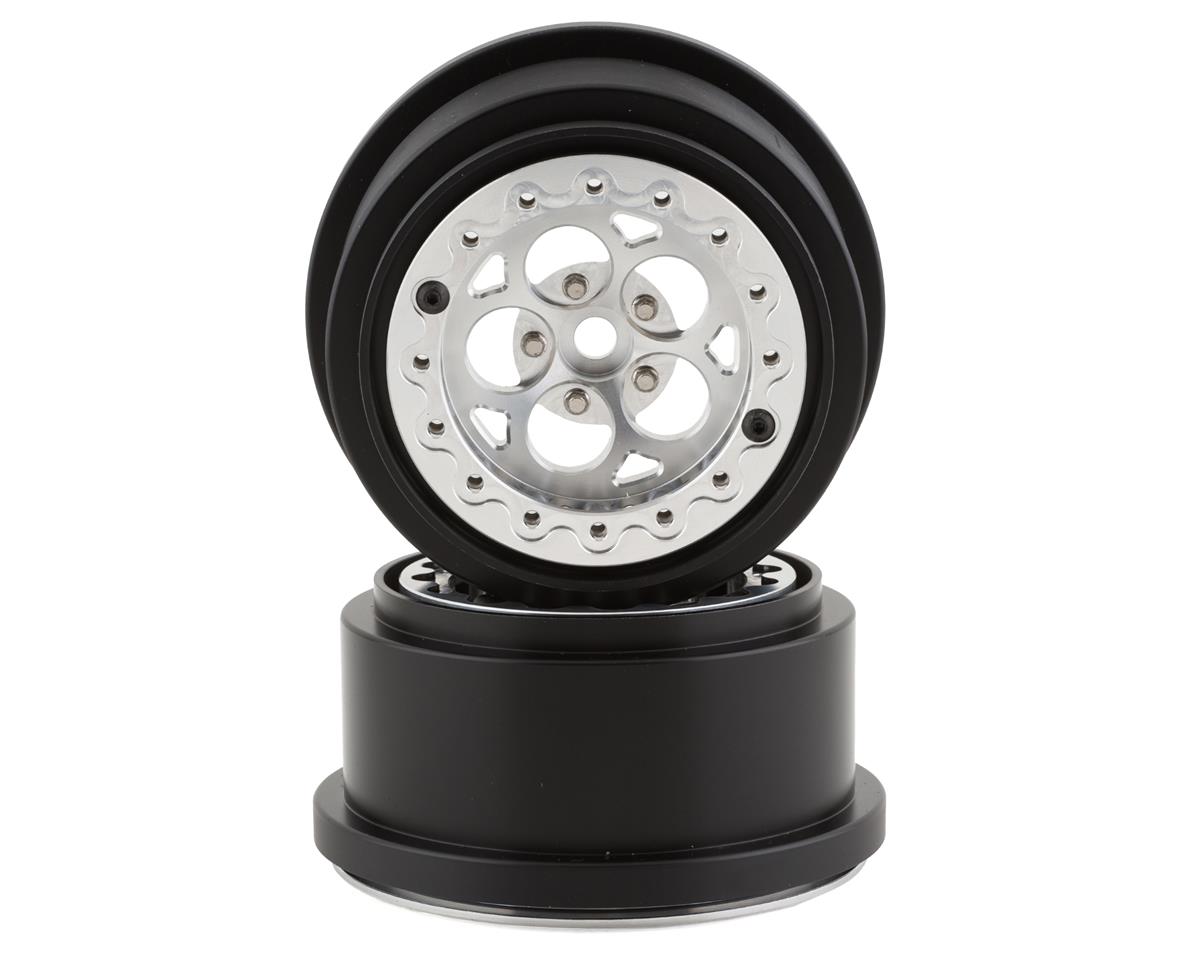 SSD RC 5 Hole Lightweight Aluminum Drag Racing Beadlock Wheels (Silver) (2) (2.2/3.0")