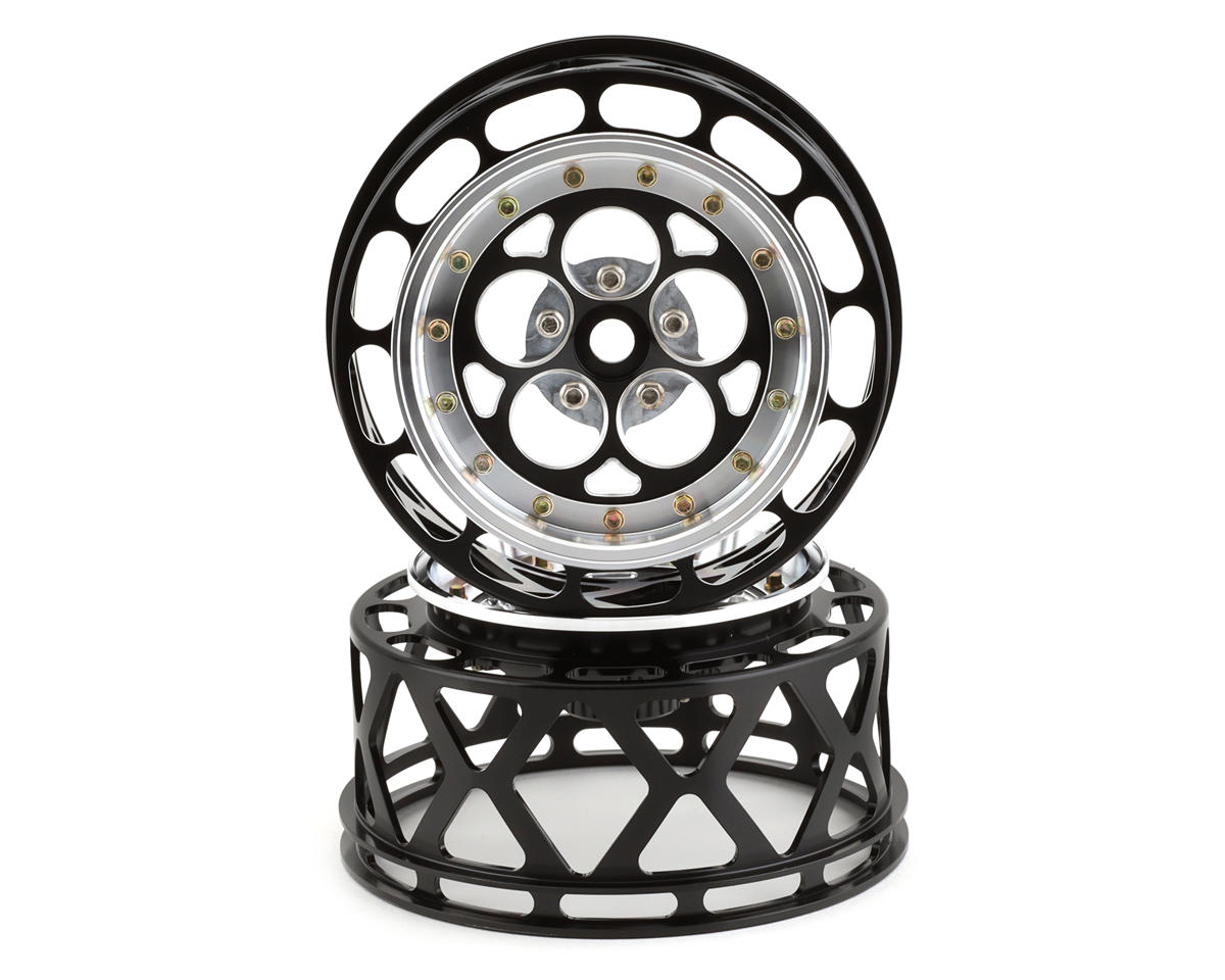 SSD RC 5 Hole One Piece Drag Rear Wheels (Black) (2)