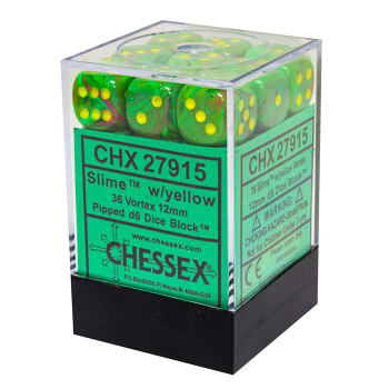 CHX27915: Vortex - 12mm D6 Slime w/yellow (36) (OOP)