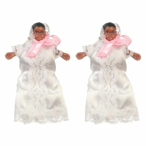 Twin Baby Girl Dolls In Christening Gowns