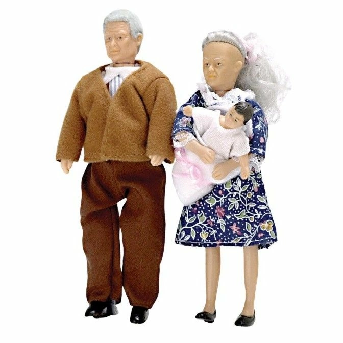 Grandparents with Baby Girl Doll Set