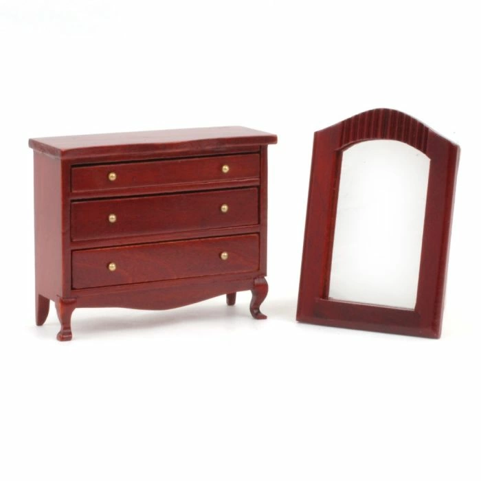 Low Dresser with Mirror, Mahogany