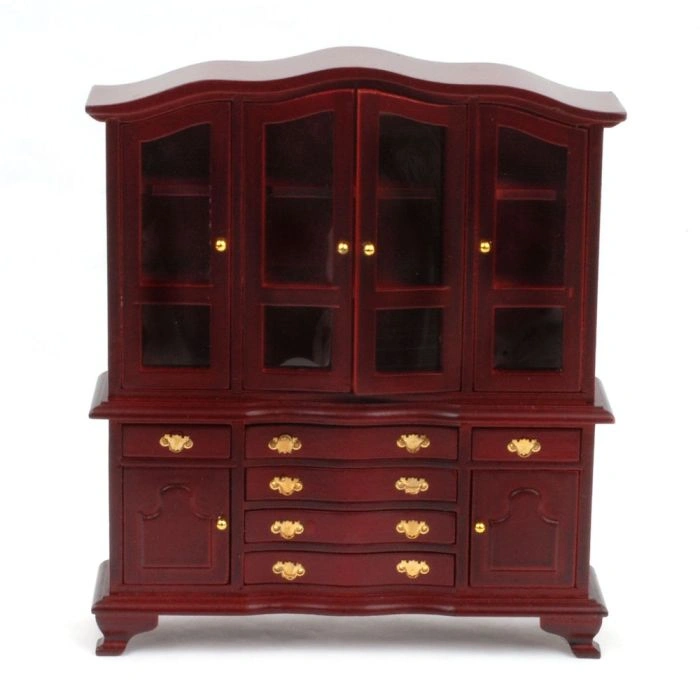Mahogany Hutch with Glass Doors