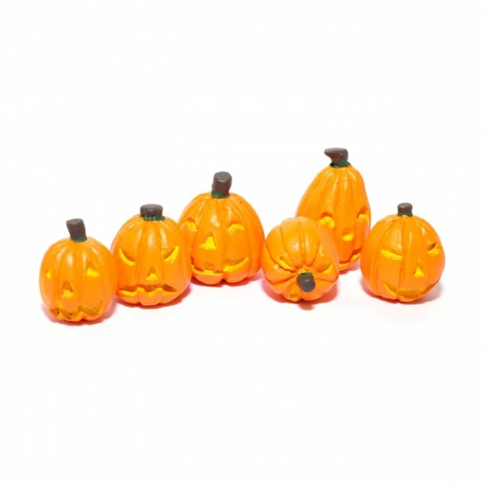 Carved Halloween Pumpkins, Pack of 6