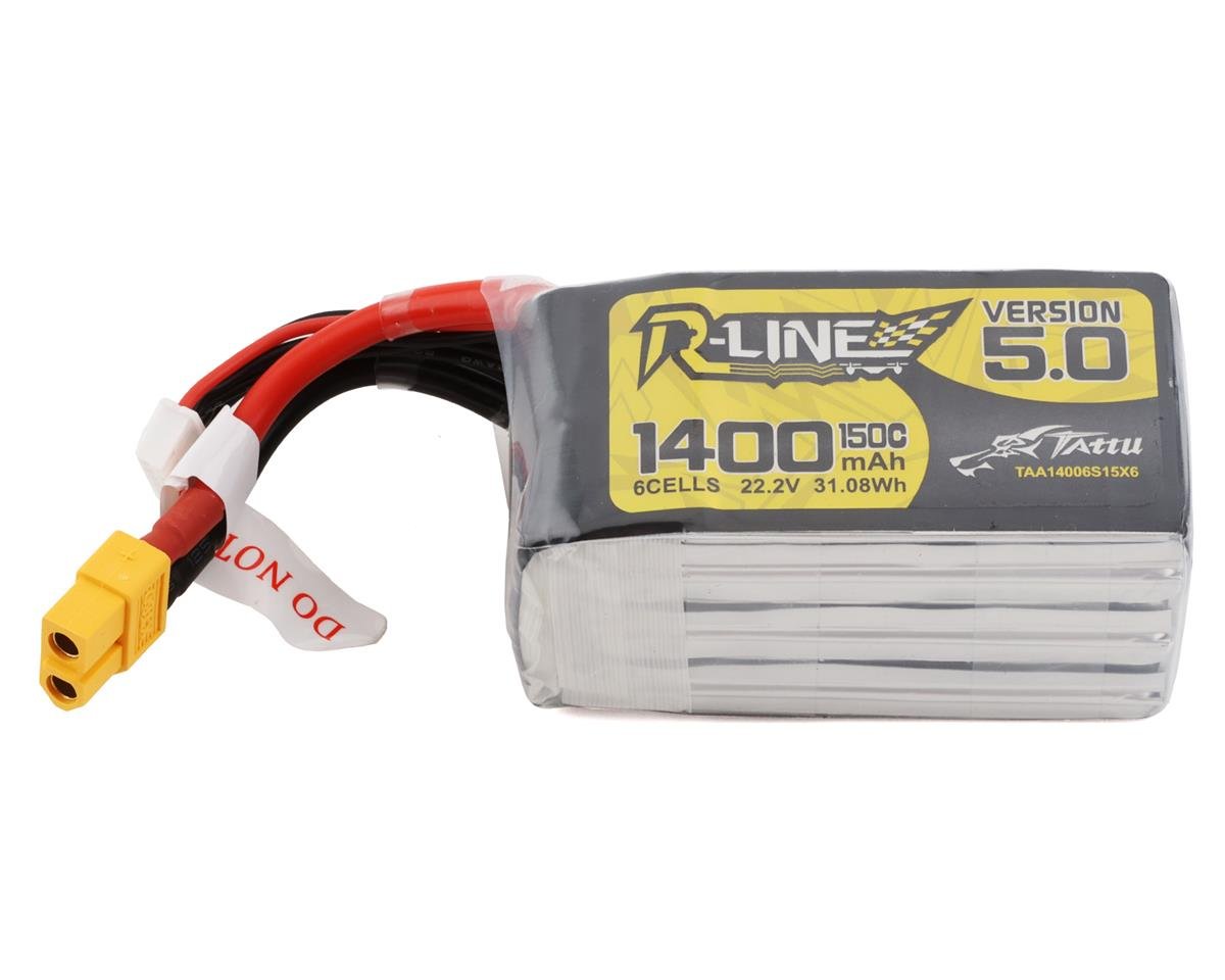 Tattu "Rline 5.0" 6s LiPo Battery 150C (22.2V/1400mAh) w/XT-60 Connector
