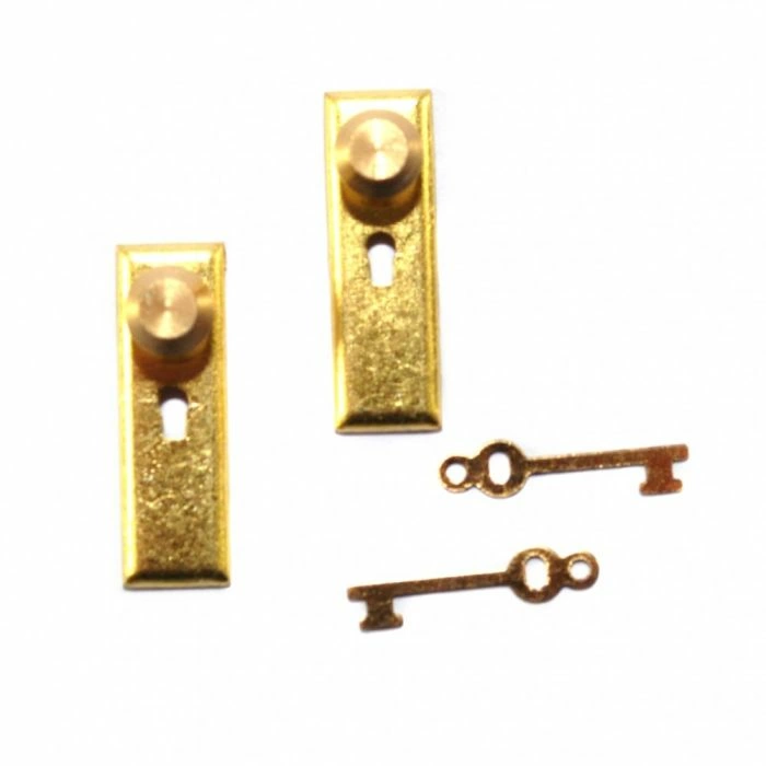 Door Knob with Key Plates Pk 2