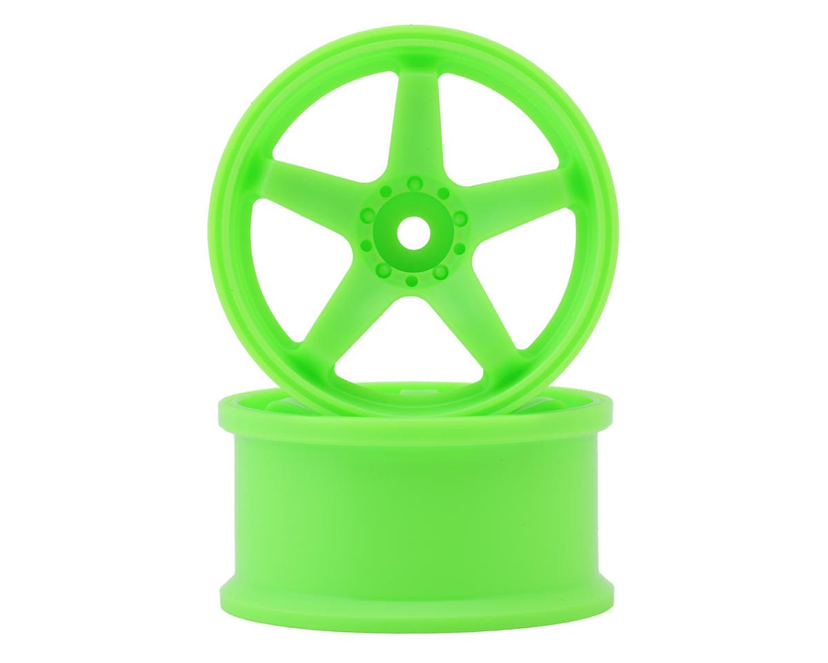 Topline N Model V3 High Traction Drift Wheels (Green) (2) (5mm Offset) w/12mm Hex