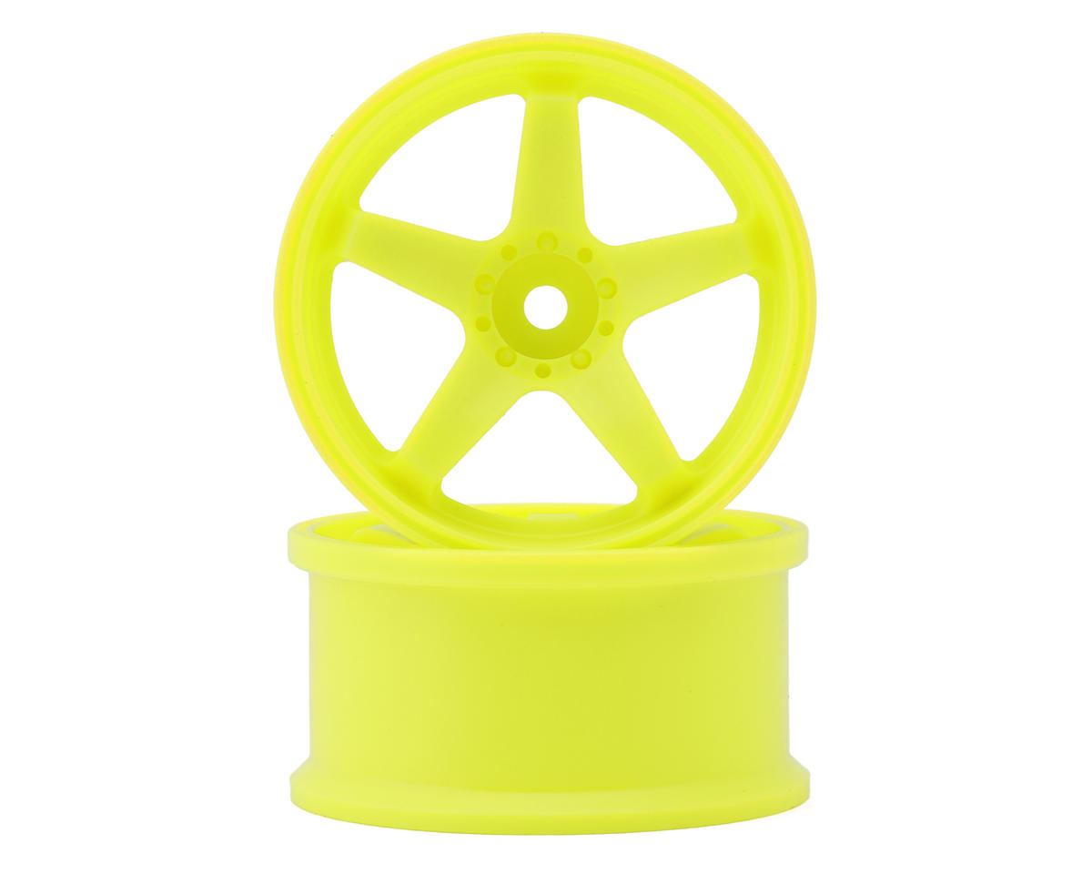 Topline N Model V3 High Traction Drift Wheels (Yellow) (2) (5mm Offset) w/12mm Hex