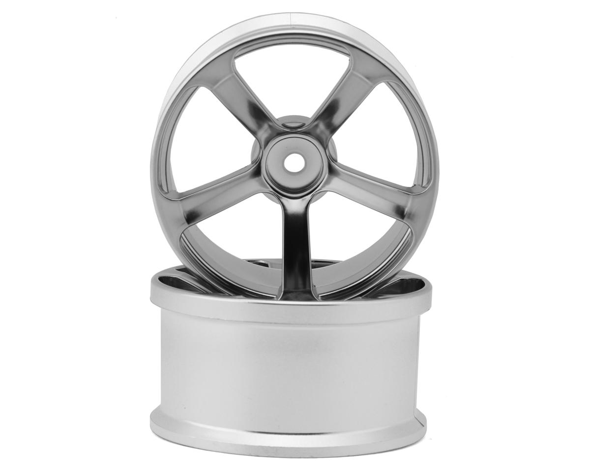 Topline DRS-5 Super High Traction Drift Wheels (Matte Chrome) (2) (5mm Offset) w/12mm Hex