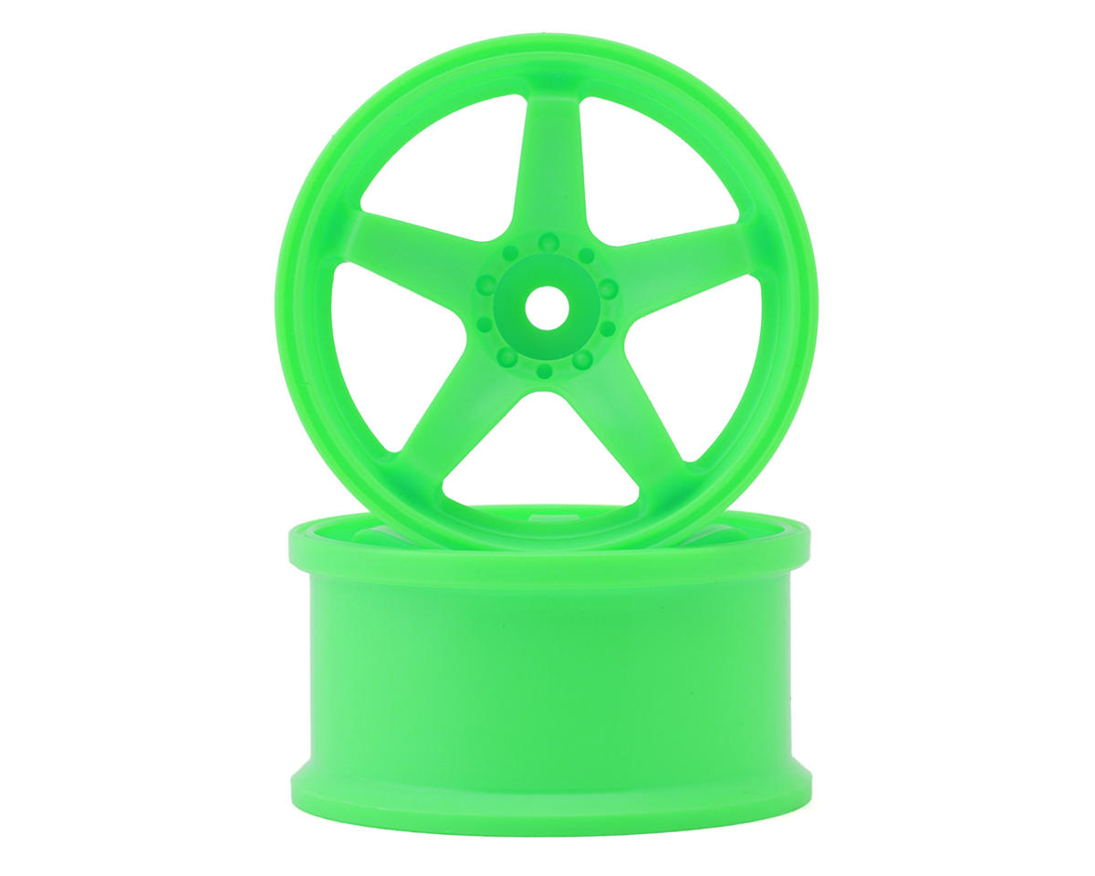 Topline N Model V3 High Traction Drift Wheels (Green) (2) (7mm Offset) w/12mm Hex