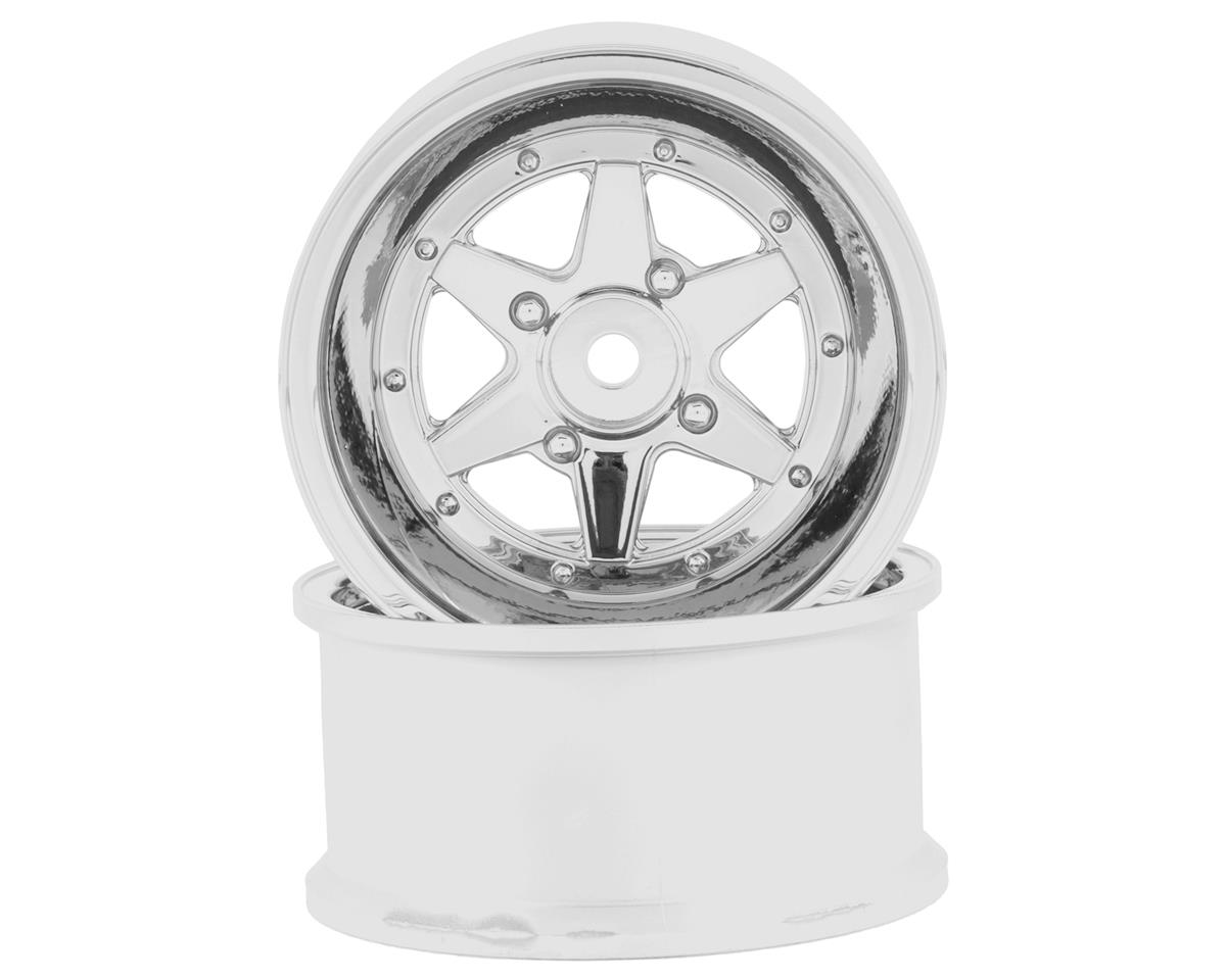 Topline Long Champ XR-4 Drift Wheels (Matte Silver) (2) (8mm Offset) w/12mm Hex
