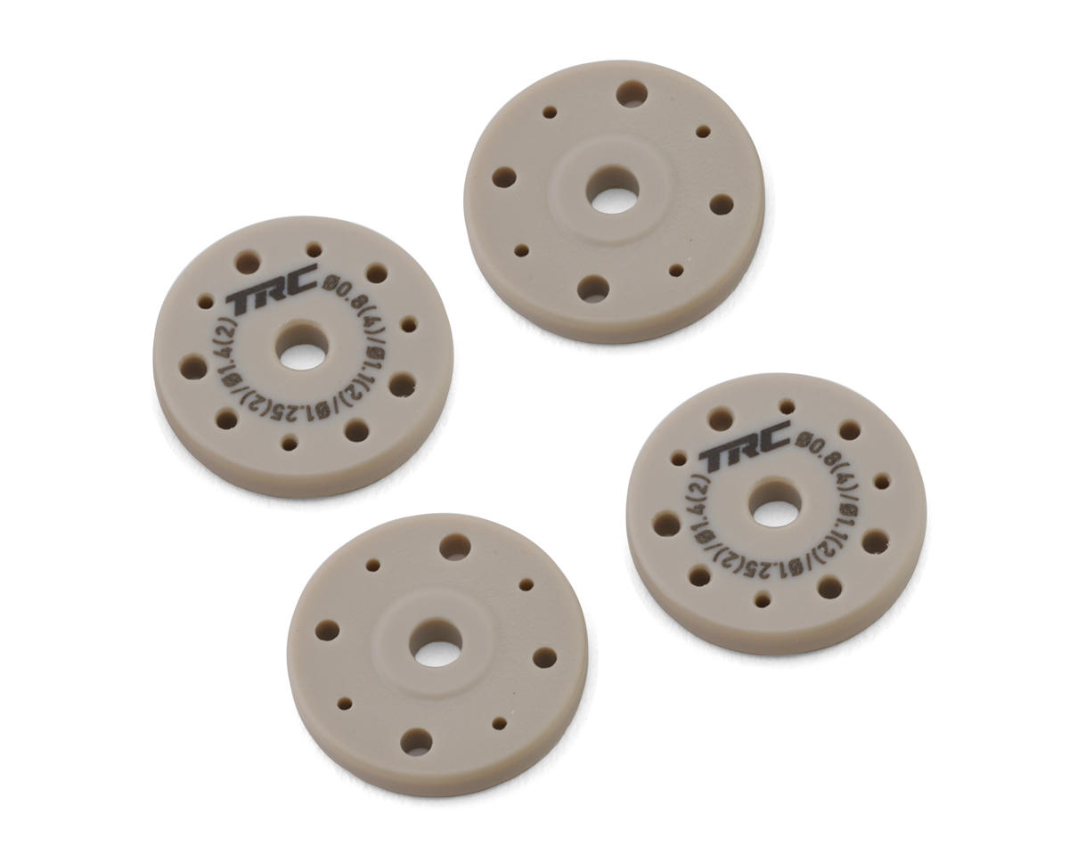 Throttlefinger Racing Concepts Flat Shock piston (4) (0.8mm x 4 + 1.1mm x 2 + 1.25mm x 2 + 1.4mm x 2) (HB/WRC)