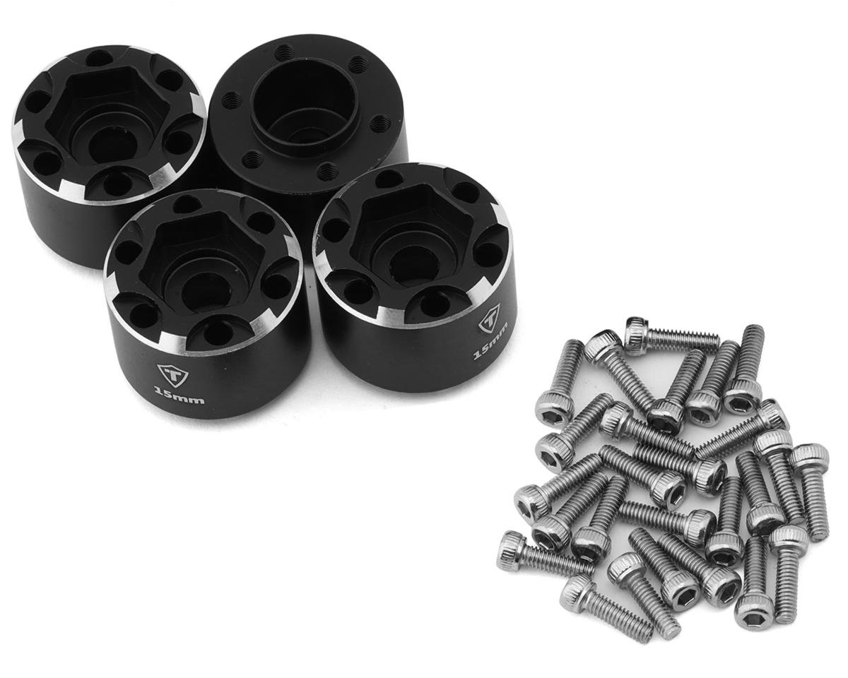 Treal Hobby 1.9" Beadlock Wheel Hub Extension Spacers (Black) (4) (15mm)